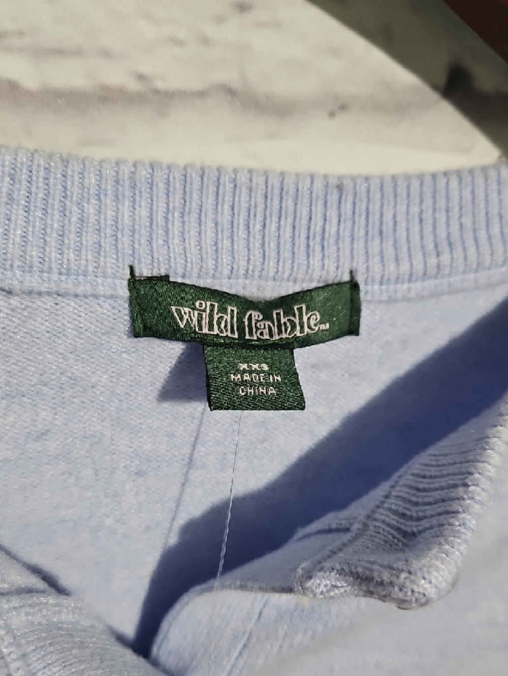 wild fable Pale Blue Cropped Button Cardigan - Picture 3 of 7